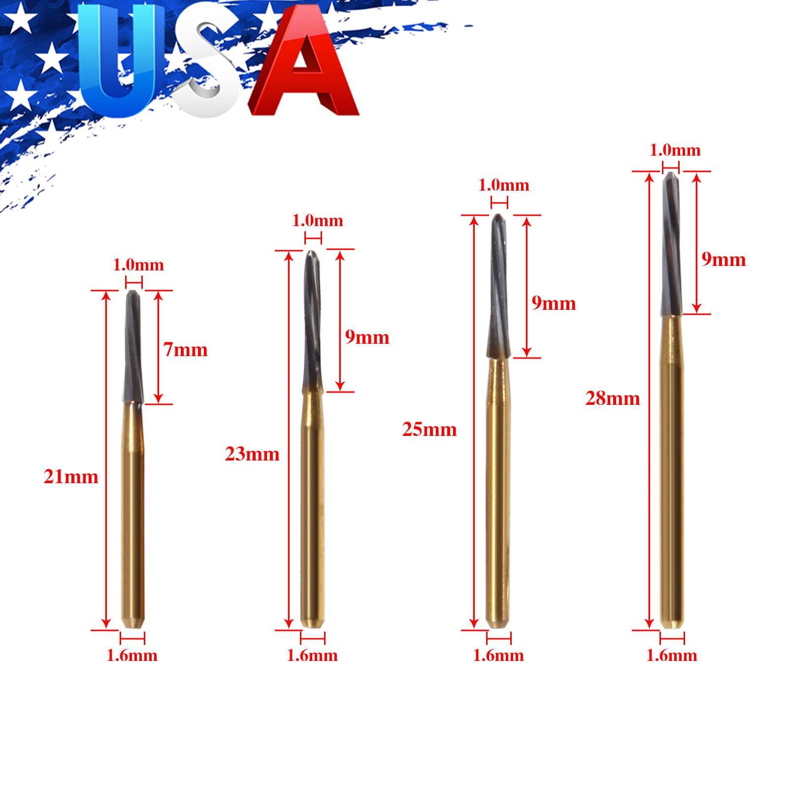 5pcs/1 box Dental Endo-Z Surgical Tungsten Steel Carbide Cutters Burs Drills