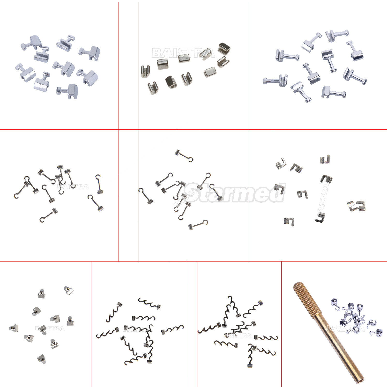 Dental Orthodontic Crimpable Hook Stops/Short/Long/Left/Right/Cross