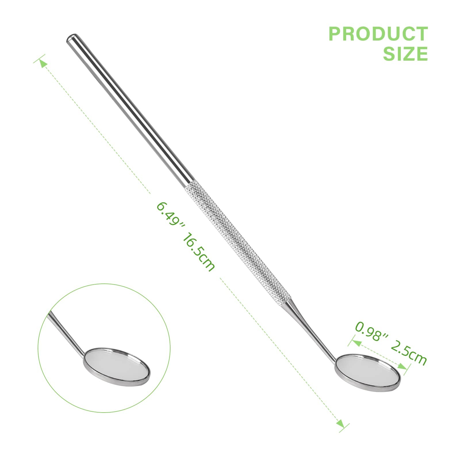 Dental Mirror Stainless Steel with Handle 6.5″, Dentist Tool for Teeth…