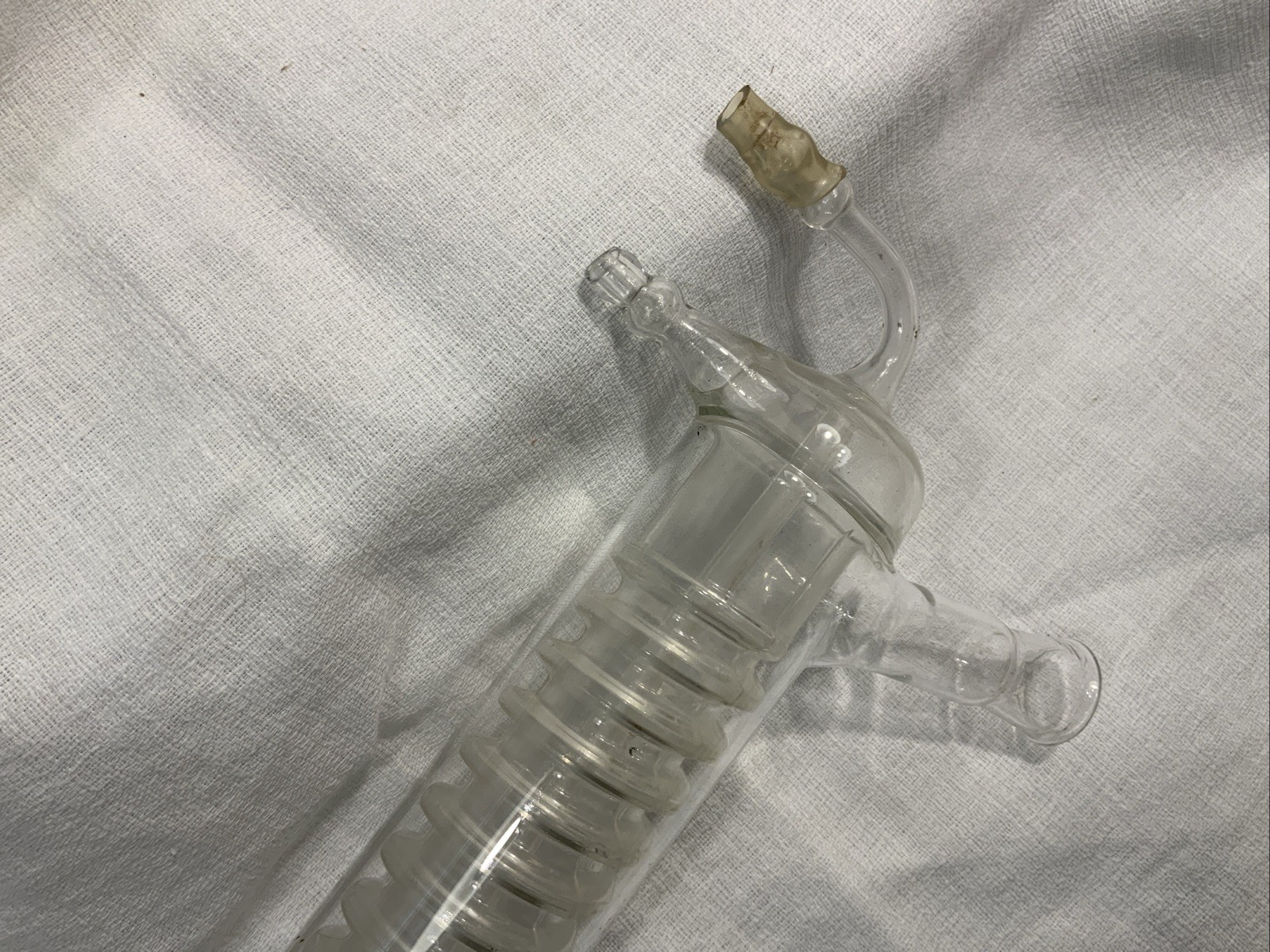 Corning Pyrex Glass Freidrich Condenser 45/50 Lower Joint Laboratory Clear Glass