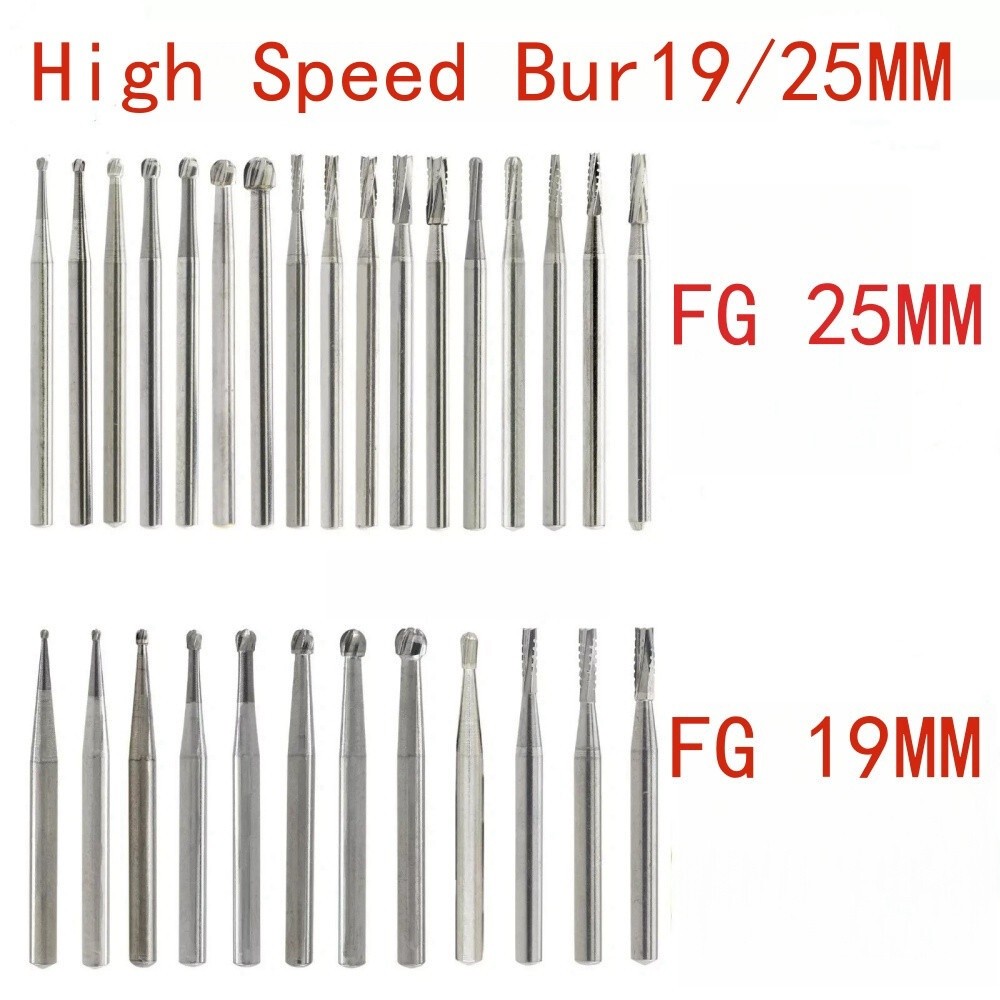 Dental Carbide Burs FG 19mm / FG SURG 25mm Long Shank Surgical High Speed