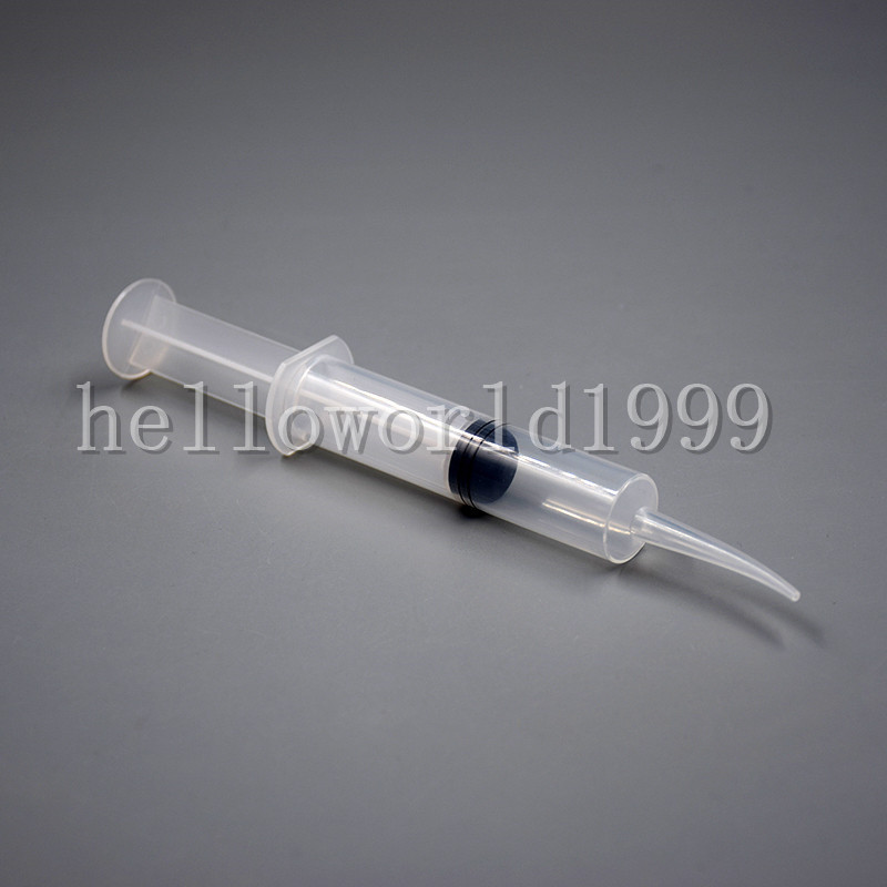 50 Pcs Disposable Dental Irrigation Syringe Curved Tip Utility Hobby Tools 12ML