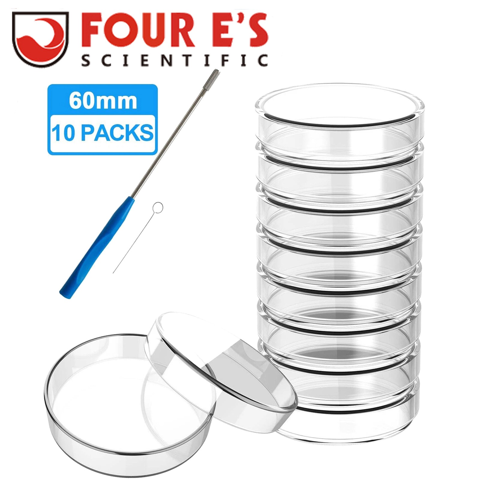 60mm Glass Petri Dish Lab Petri Plates Dishes Reusable w/ Lids Autoclavable US
