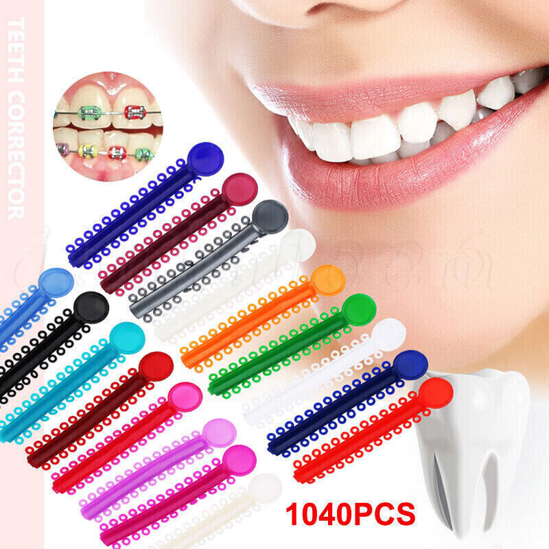 1040pcs Dental Orthodontic Ligature Ties Braces Elastic Rubber Bands 40 Colors