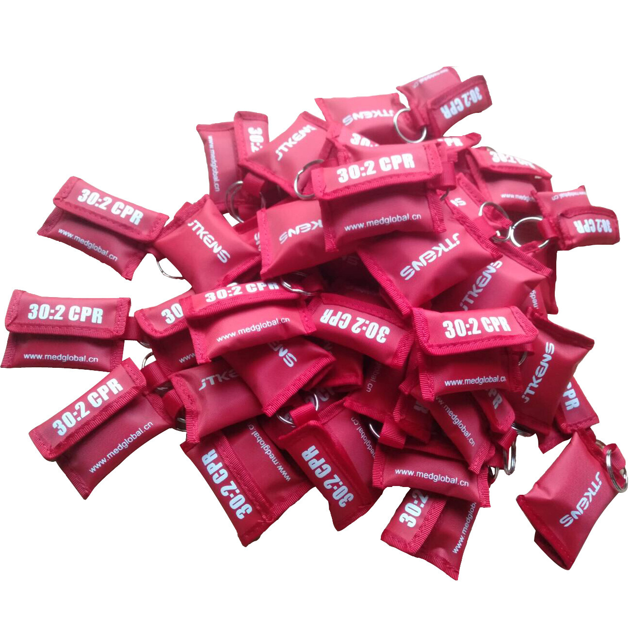 10 pcs New 30:2 CPR Mask Face Shield With Keychain-One-way Valve For First Aid