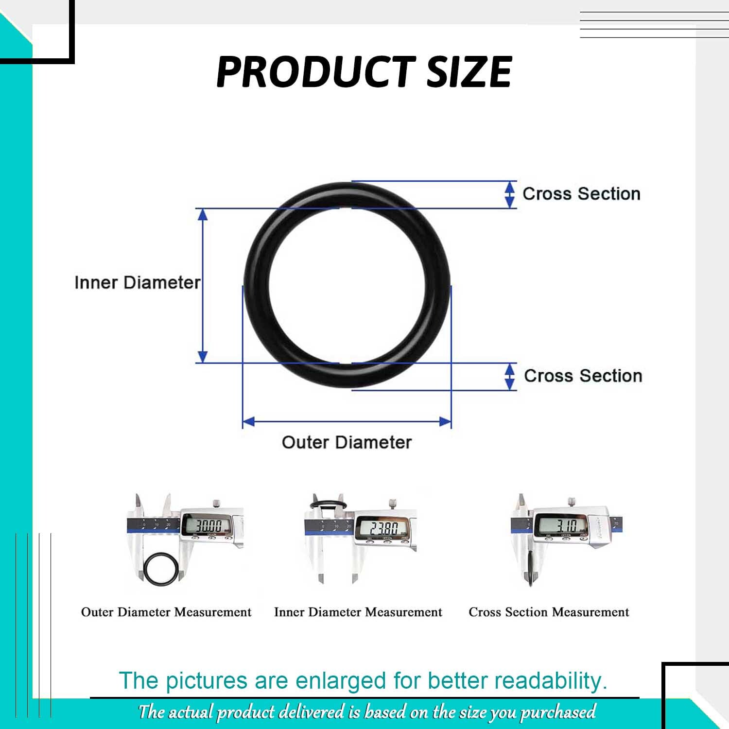 1.8mm Cross Section O-Rings NBR Nitrile Rubber 5.4 -133mm OD Oil Resistant Seals