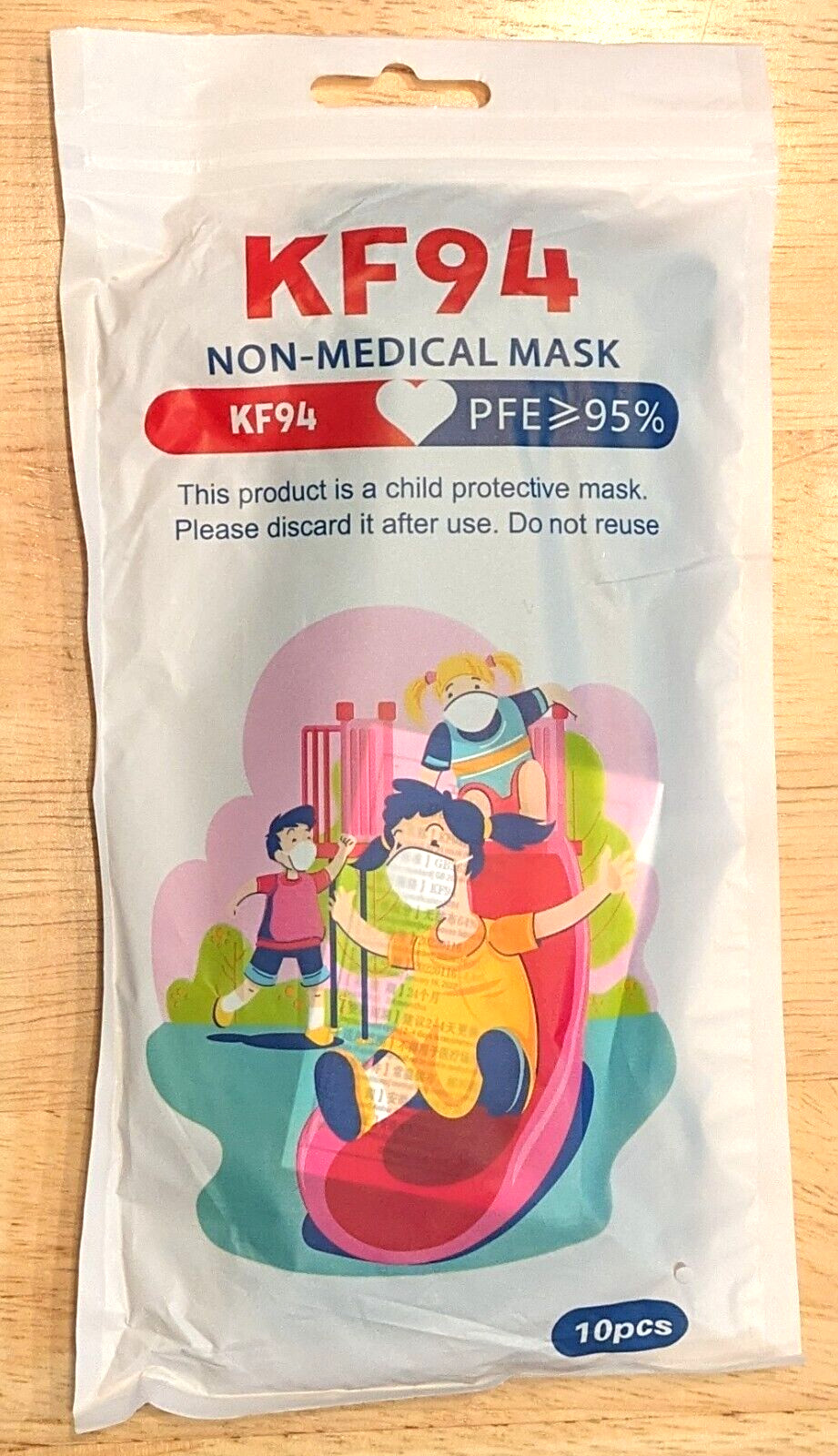 KF94 Non-Medical Face Mask for Kids – Color Black – Pack of 10 Masks