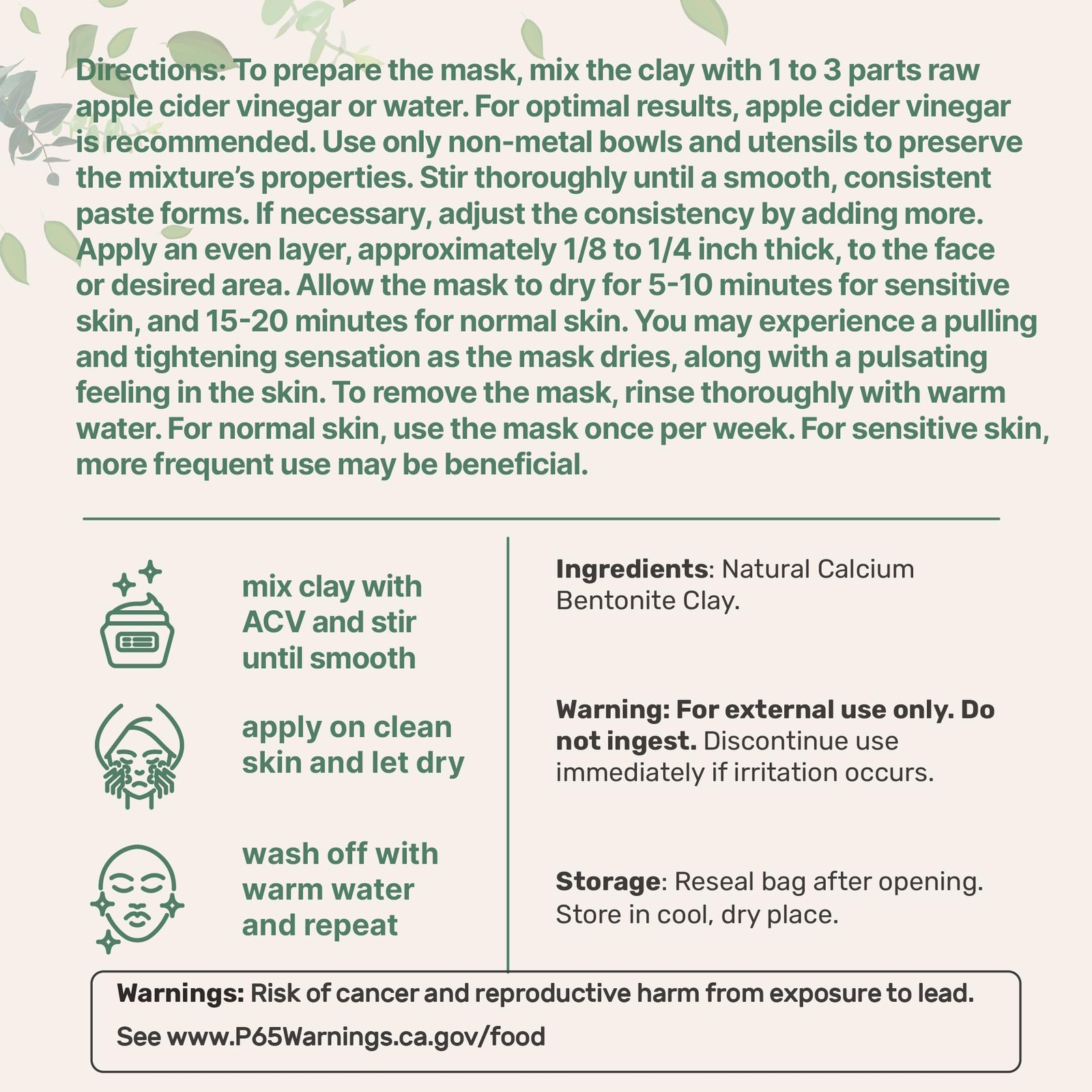 Micro Ingredients Natural Calcium Bentonite Clay Powder, 32 Ounce (Pack of 1)