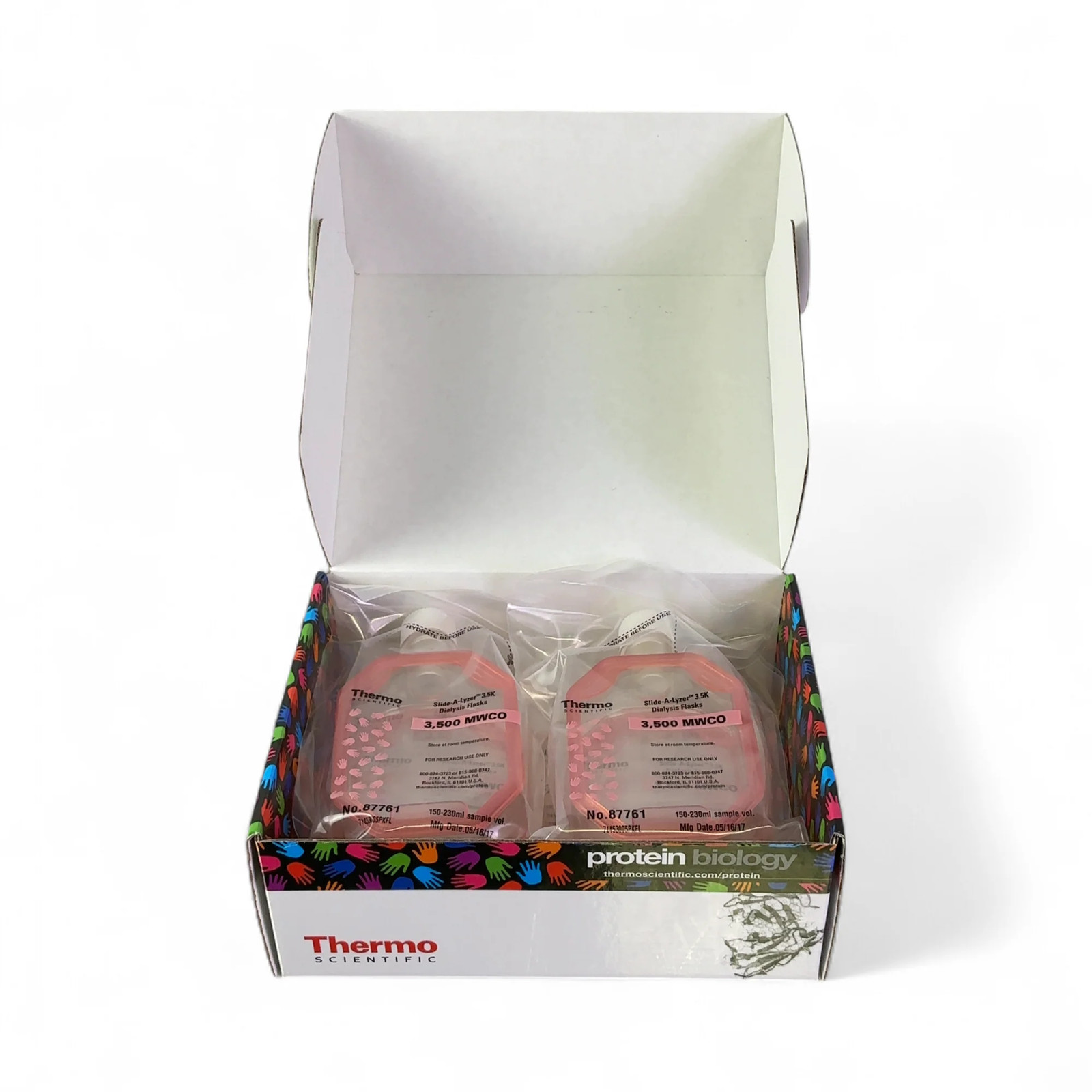 Thermo Scientific 87761 Slide-A-Lyzer Dialysis Flask Lot 3.5K MWCO 230mL NO FD