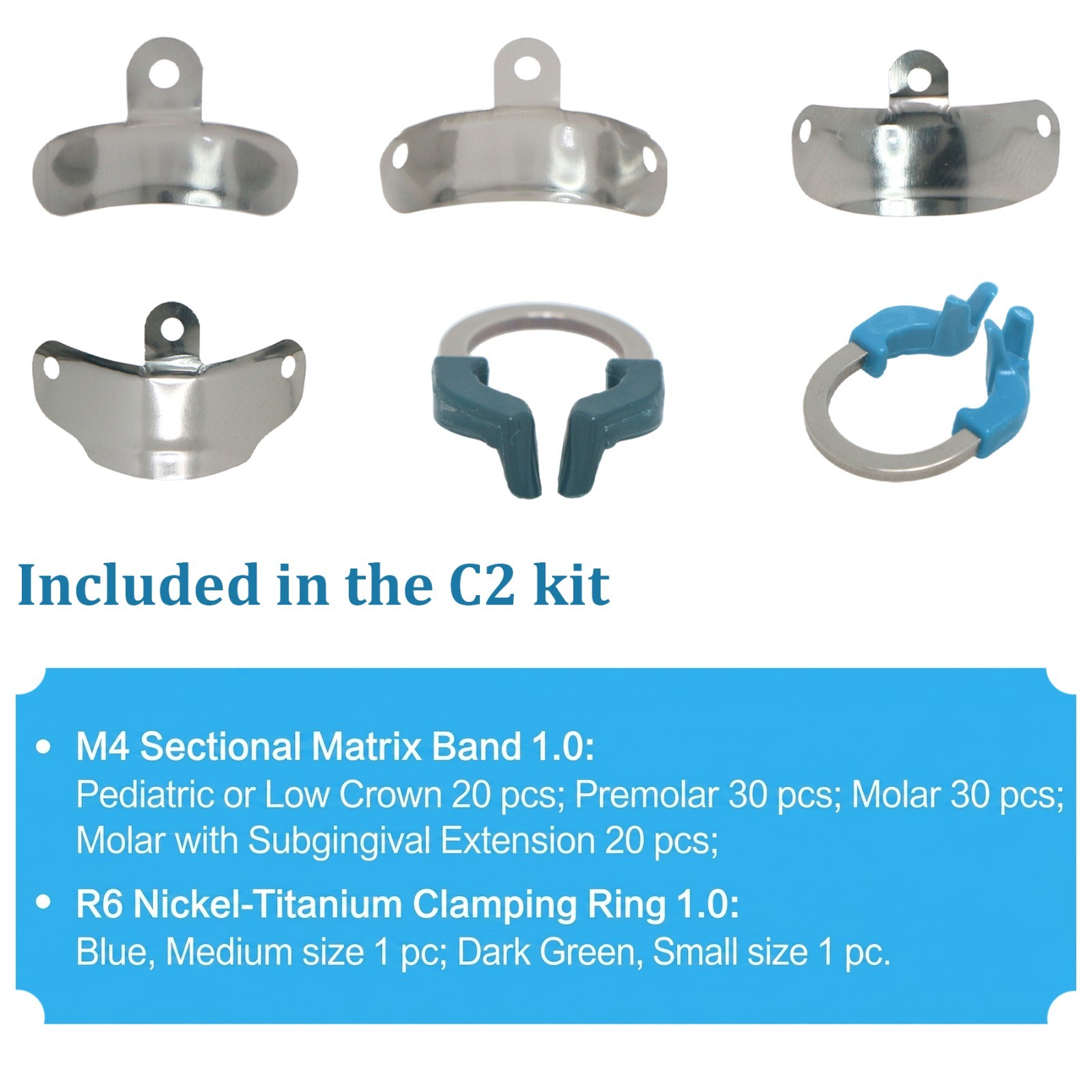 Dental Matrix Bands Ring Sectional Matrice 0.038mm Clamp Fit Palodent V3 System