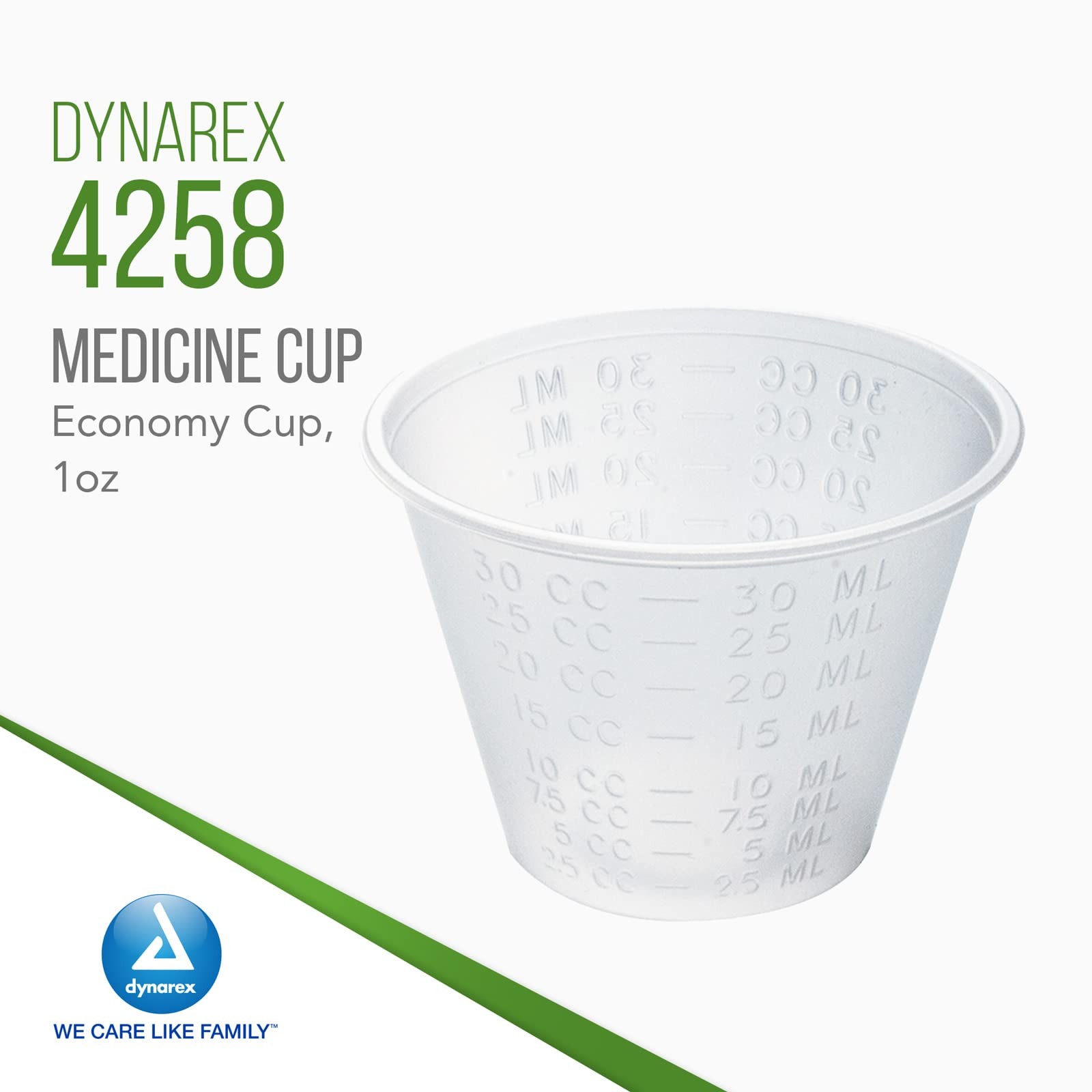 Dynarex 4258 Medicine Cup, 1 oz., Easy-to-Read 100 Count (Pack of 1), Clear
