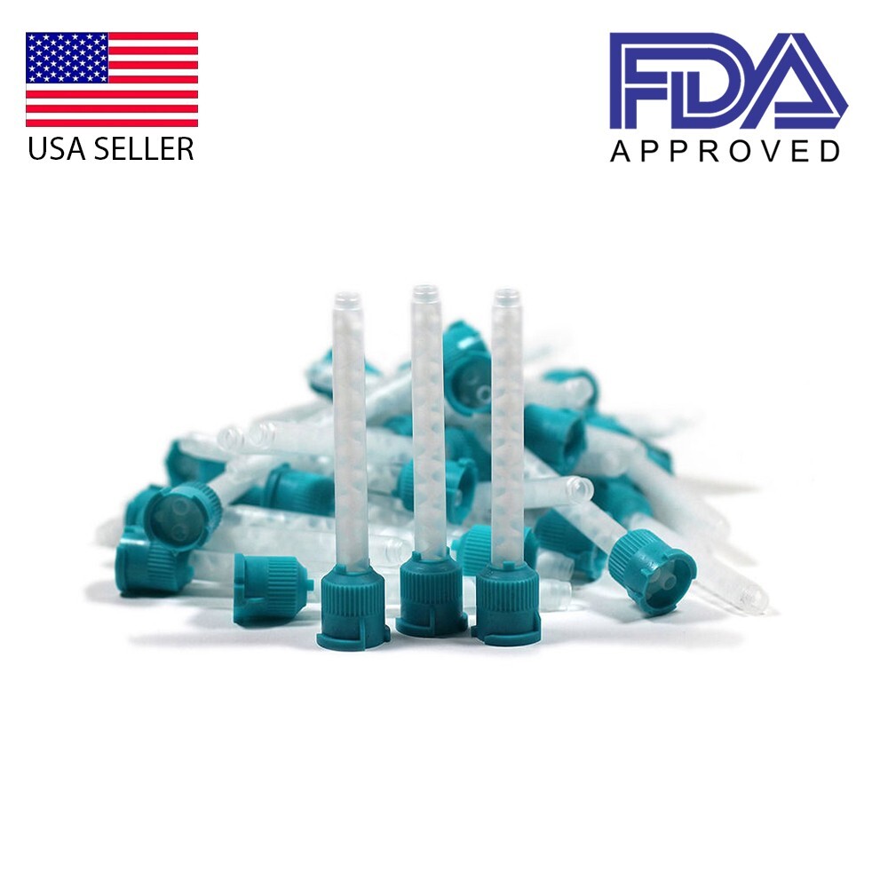 Dental Teal HP Mixing Tips Defend Type 50x 6.5mm Heavy Body Mydent Style