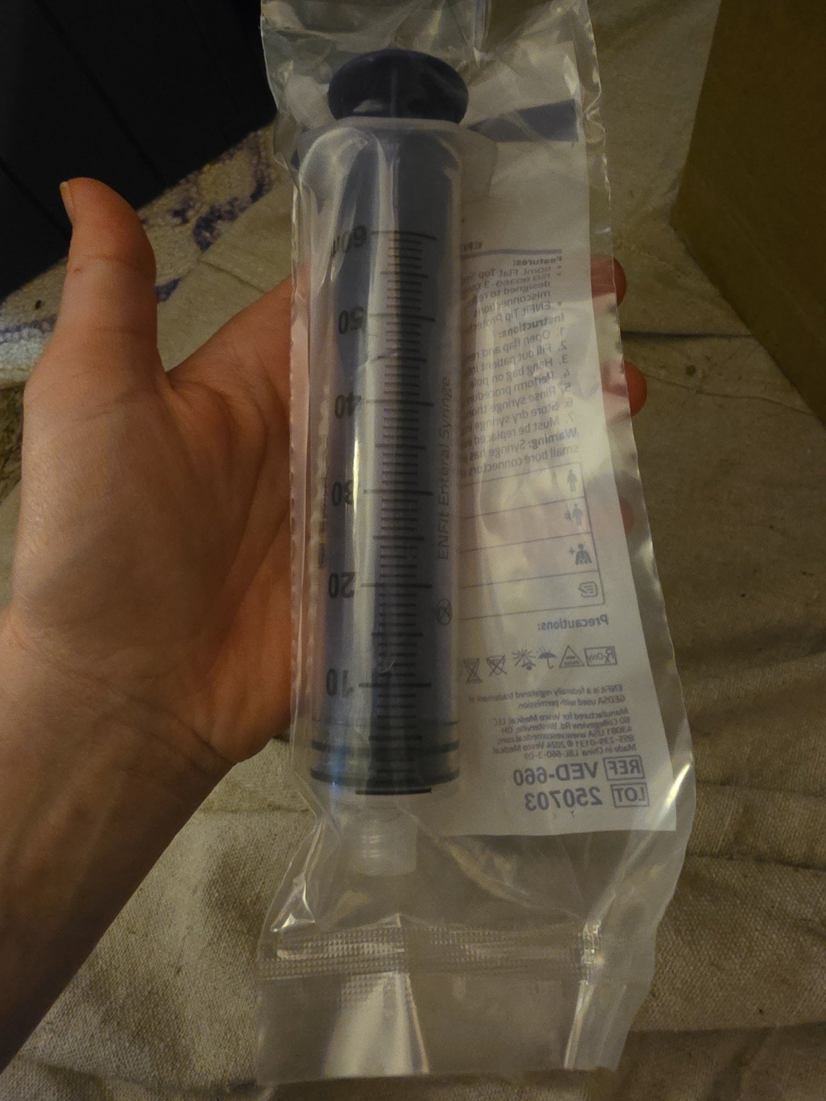Vesco Medical 60mL ENFit Tip Syringes (New – Individually Wrapped – Pack of 10)