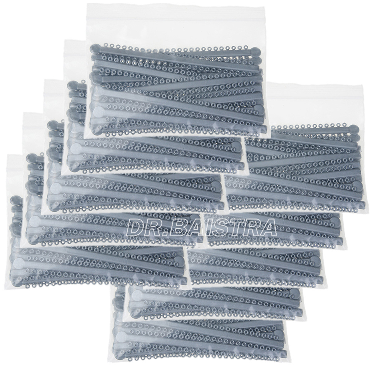 10 Packs Dental Orthodontic Elastic Ligature Ties Gray Latex 1000pcs/Pack