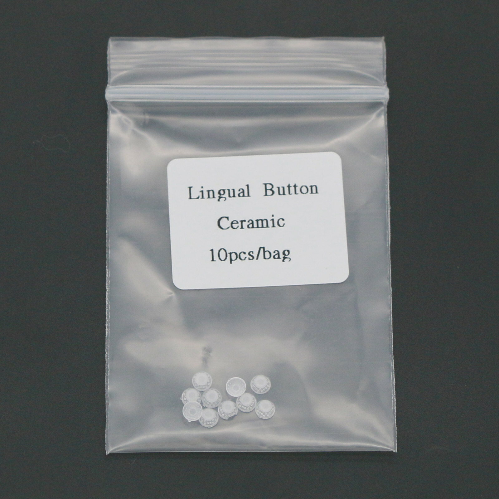 US 10Pcs/Pack Dental Orthodontic Clear Ceramic Lingual Button Bondable Mesh Base