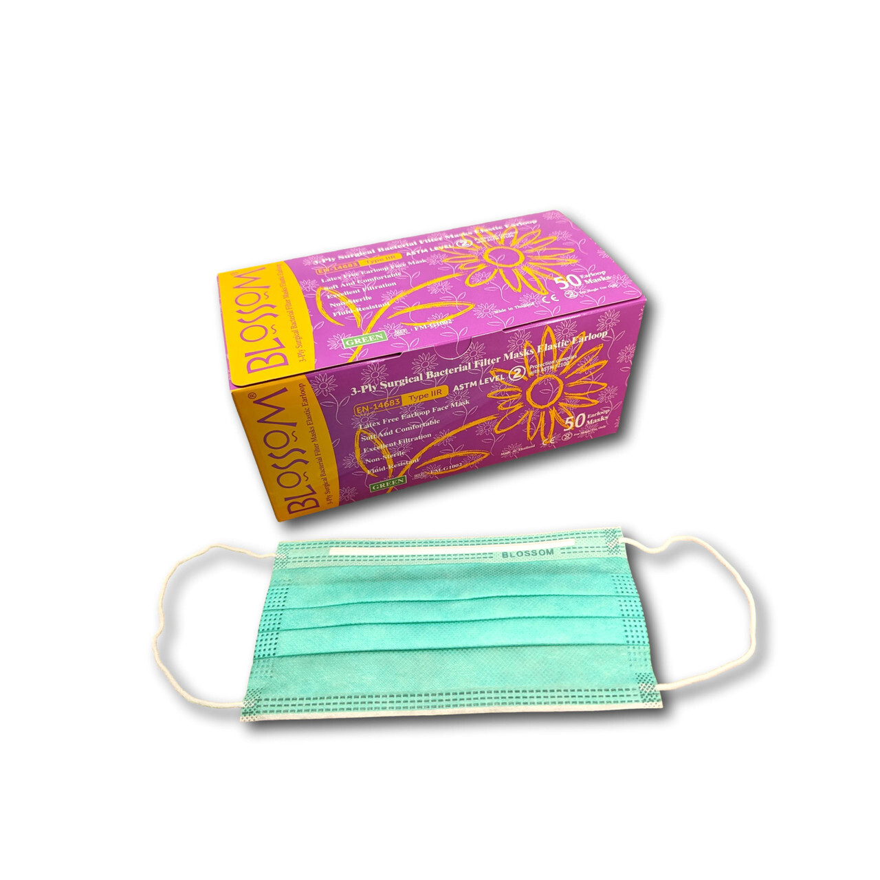 Blossom® Level 2 Earloop Surgical Face Mask 3-ply Bacterial Filter