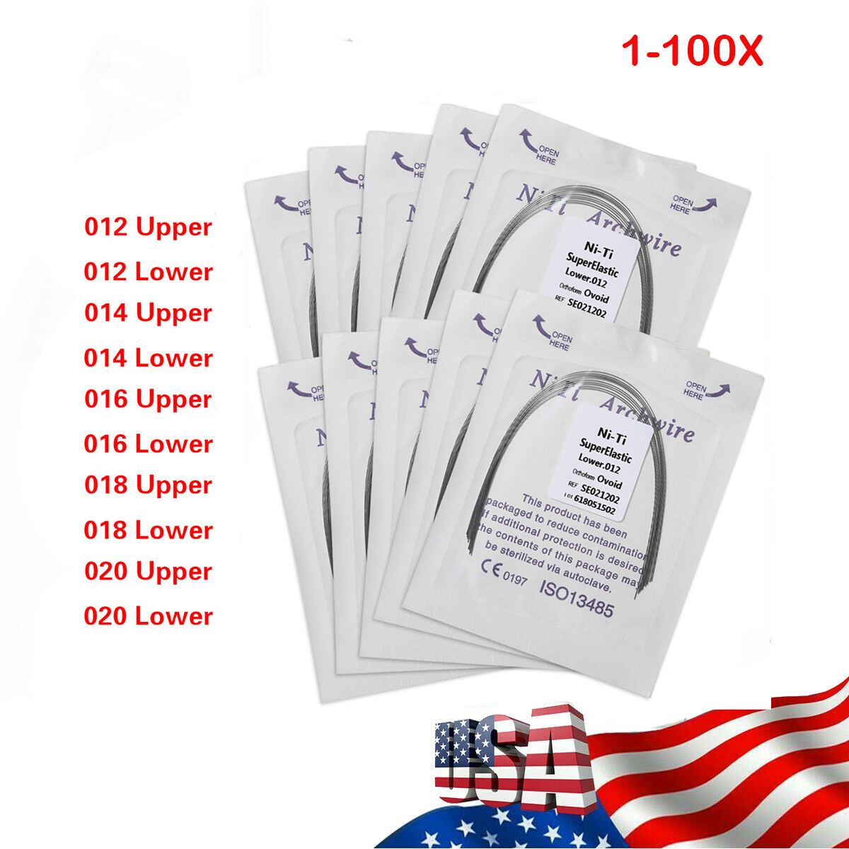 10pcs/pack Dental Orthodontic Super Elastic Niti Arch Wire Round Form tr