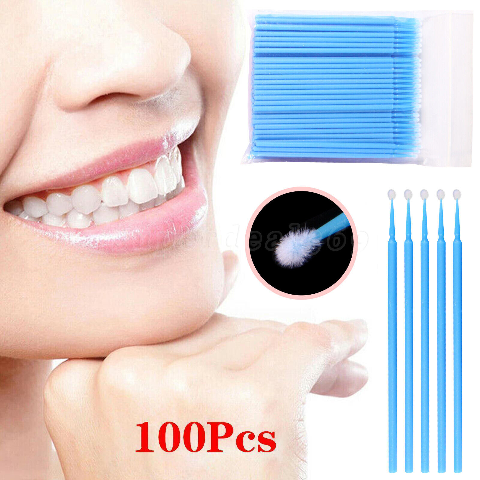 100 Pcs/pack Dental Micro Brush Disposable Materials Tooth Applicators S/M/L ty
