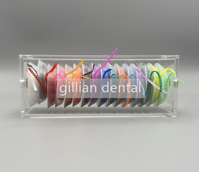 Dental Ortho Elastic Ultra Power Chains Holder Case Box with Mixed Power Chains