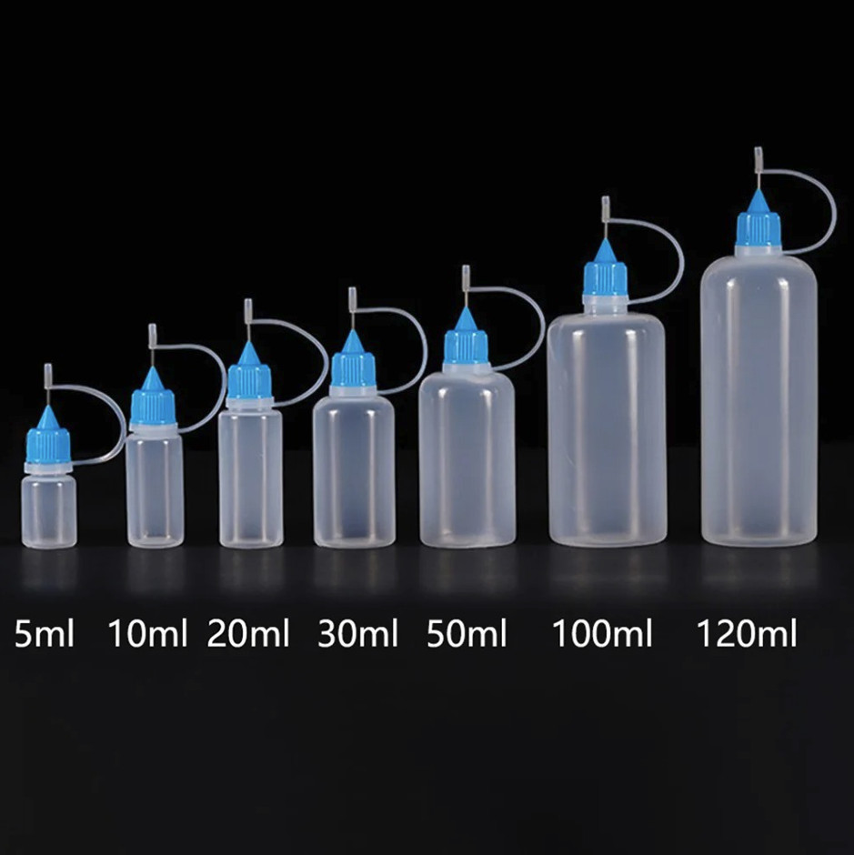 5ml–120ml Plastic Needle Tip Squeeze Bottles Refillable Dropper Oil Glue – NEW