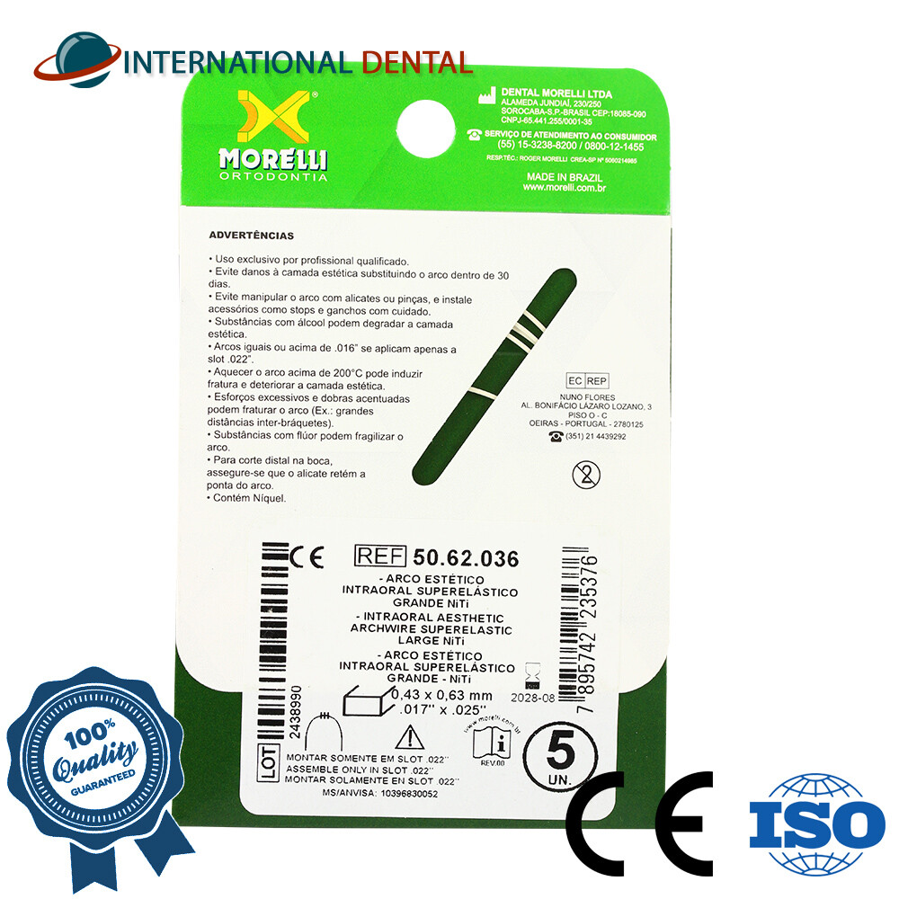 Orthodontic Dental Aesthetic Super Elastic Intraoral Archwire NiTi Rectangular