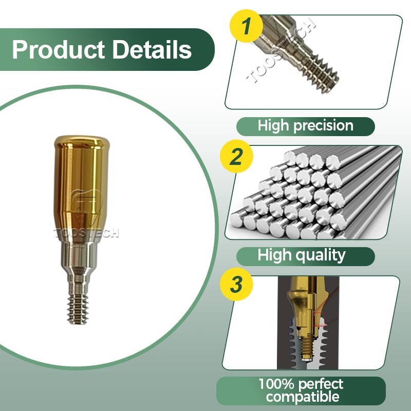 Dental Locator Abutment fits to Straumann NC RC 1/2/3/4/5/6mm Height D3.7mm