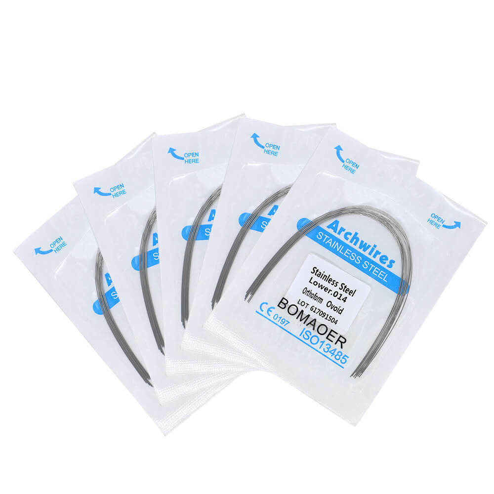 5-200packs Dental Orth Stainless Steel 10pcs/bagRound Arch Wire 014 Lower