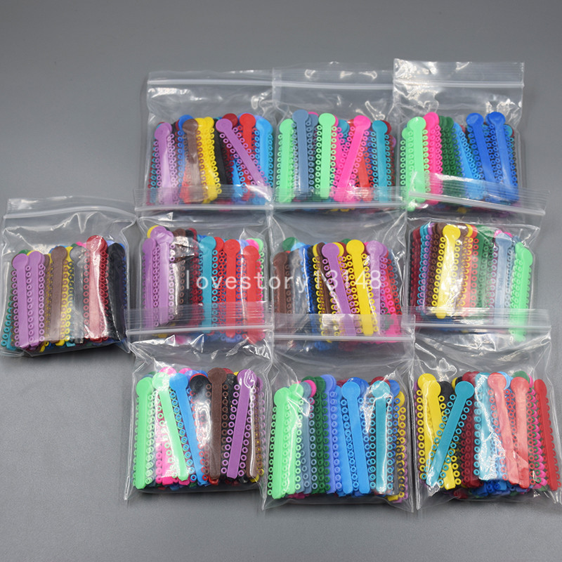 Dental Orthodontic Ligature Ties Rubber Bands 1008Pcs/ Pack 46 Colors For Choose