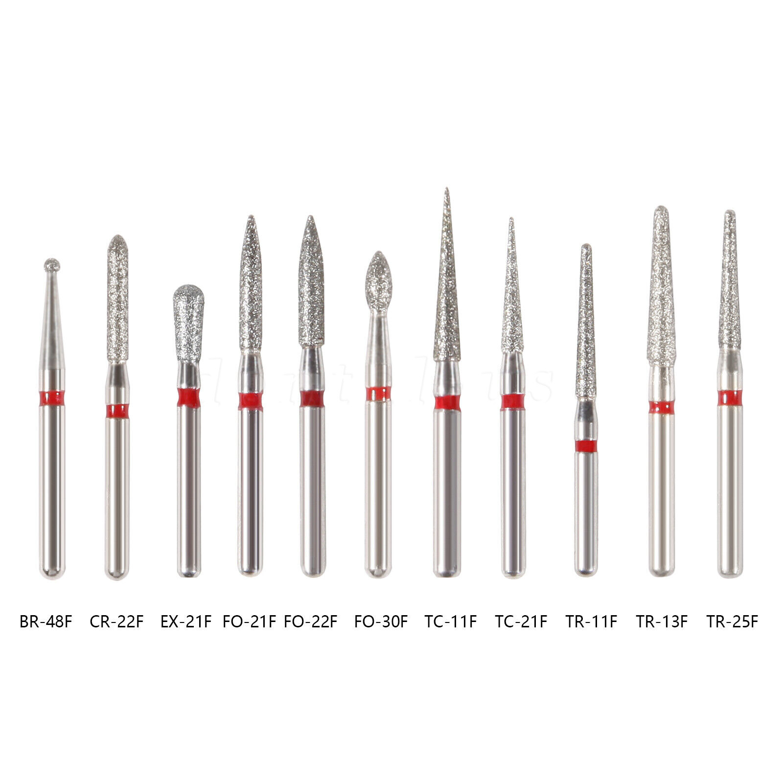 5Pc/pack Dental Fresas de diamante Bur Fit High Speed Handpiece Friction Grip