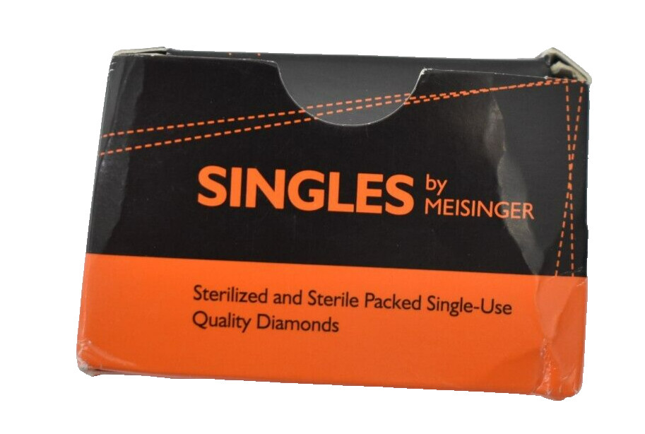 Meisinger Singles Use Diamond Bur Sterile 25 Pack 1.2mm Pear x 2.7mm Length