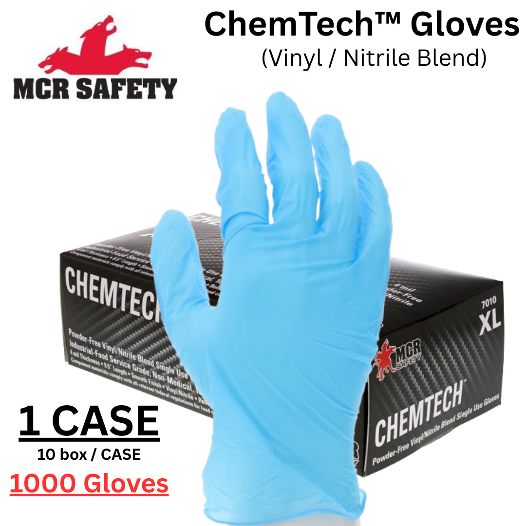 MCR Safety 7010 Industrial Grade Nitrile/Vinyl Powder Free Disposable – L & XL