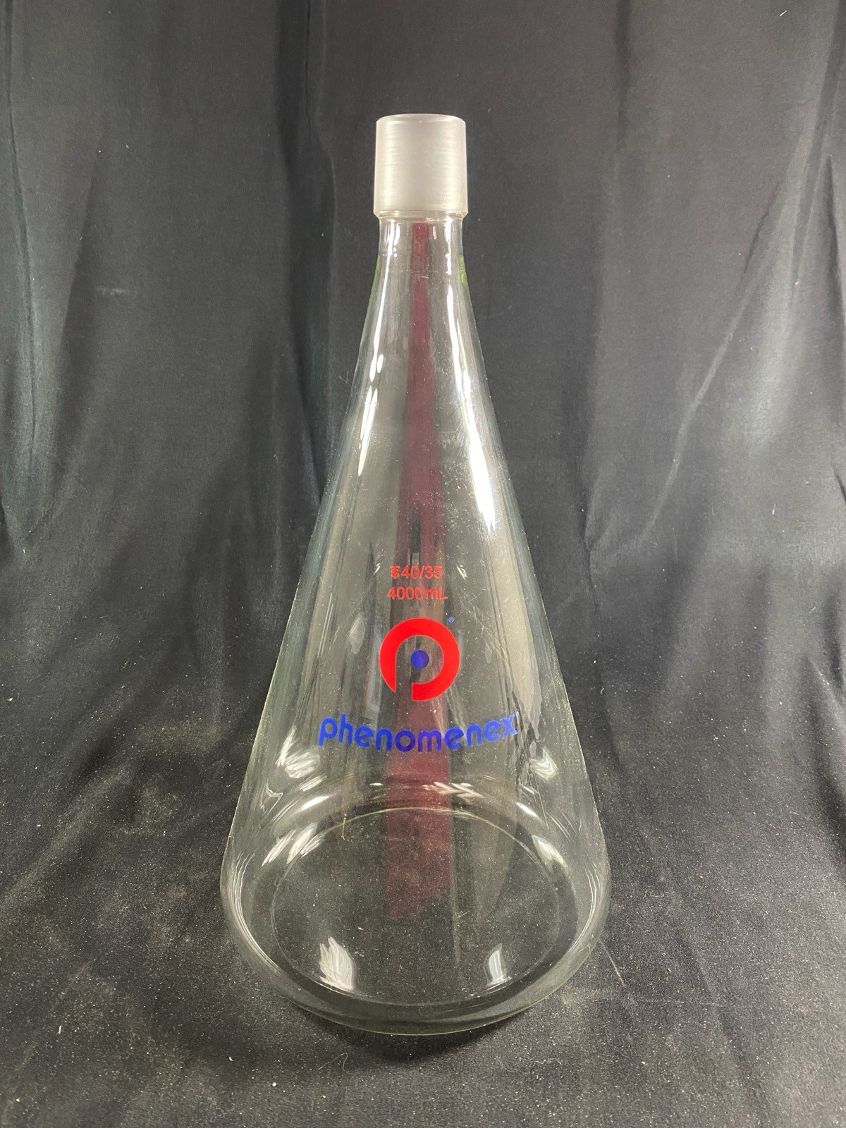 PHENOMENEX 4000mL Vacuum Filter Flask 40/35 Glass Joint 47mm Base AH0-3322