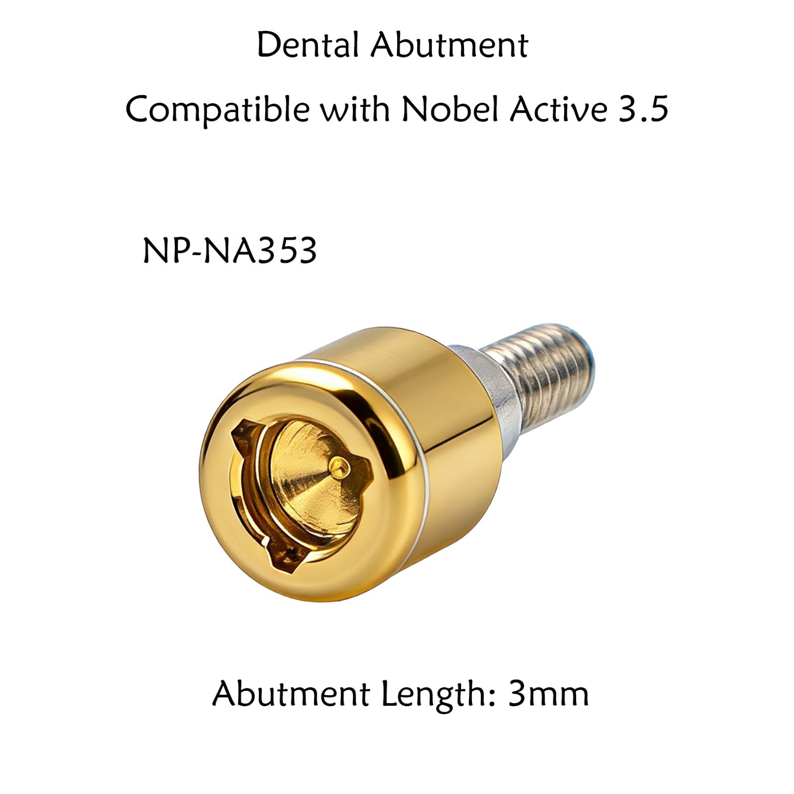 Nobel Biocare NP-NA353 Abutment Set 5 Grade Titanium, PEEK, 3mm, Retention Caps