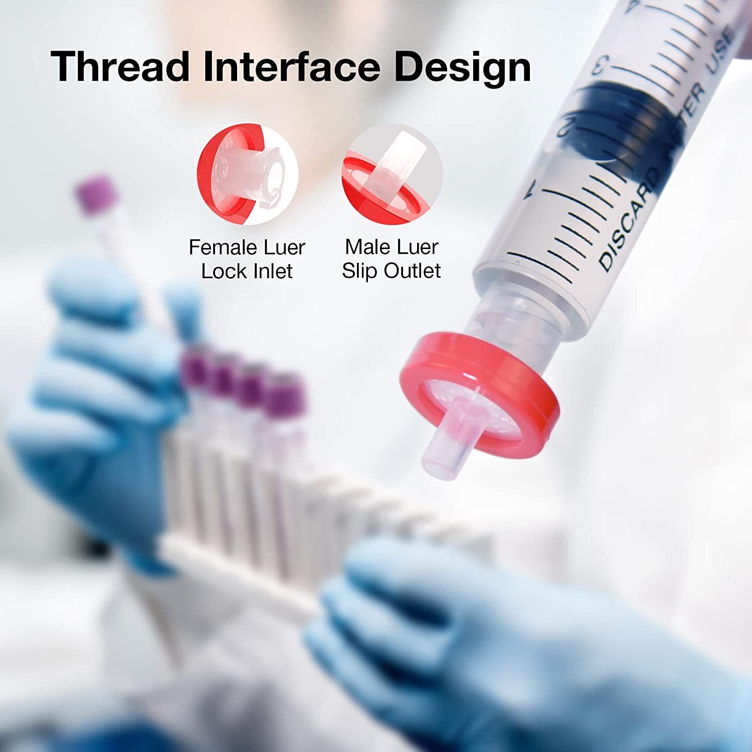 50ps PTFE Membrane Syringe Filters 0.22um Pore Size 13mm Hydrophilic Non-sterile