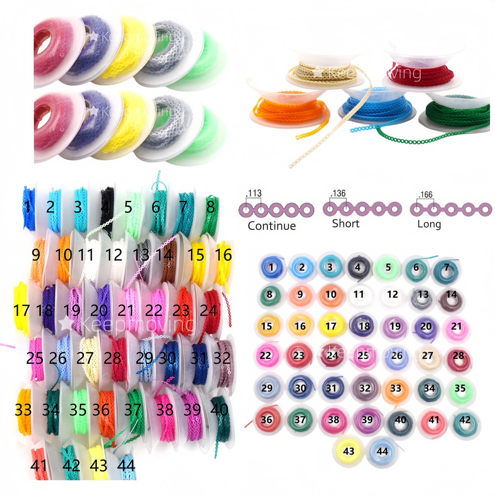 Dental Ortho Elastic Ultra Power Chain Rubber Braces Bands Long/Short/Continuous