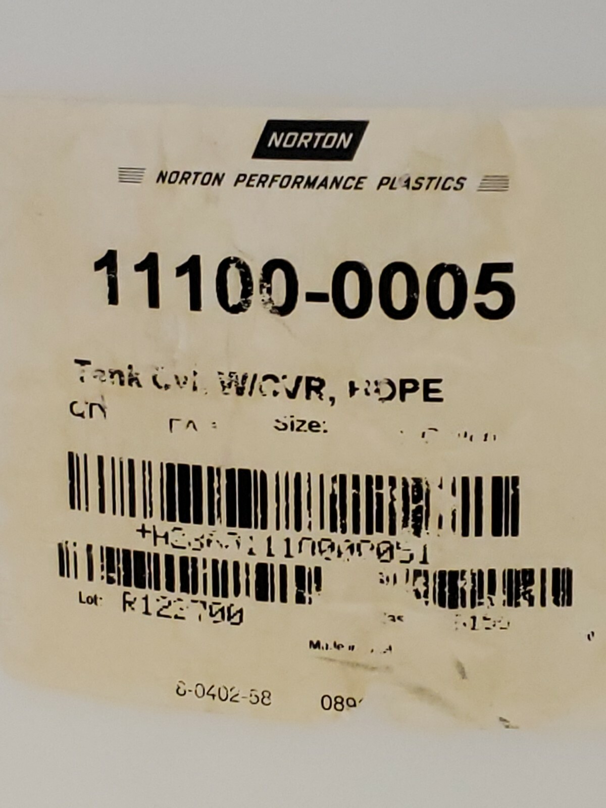 NORTON PERFORMANCE PLASTIC 11100-0005 5 GALLON 18 LITER CYLINDRICAL TANK HDPE