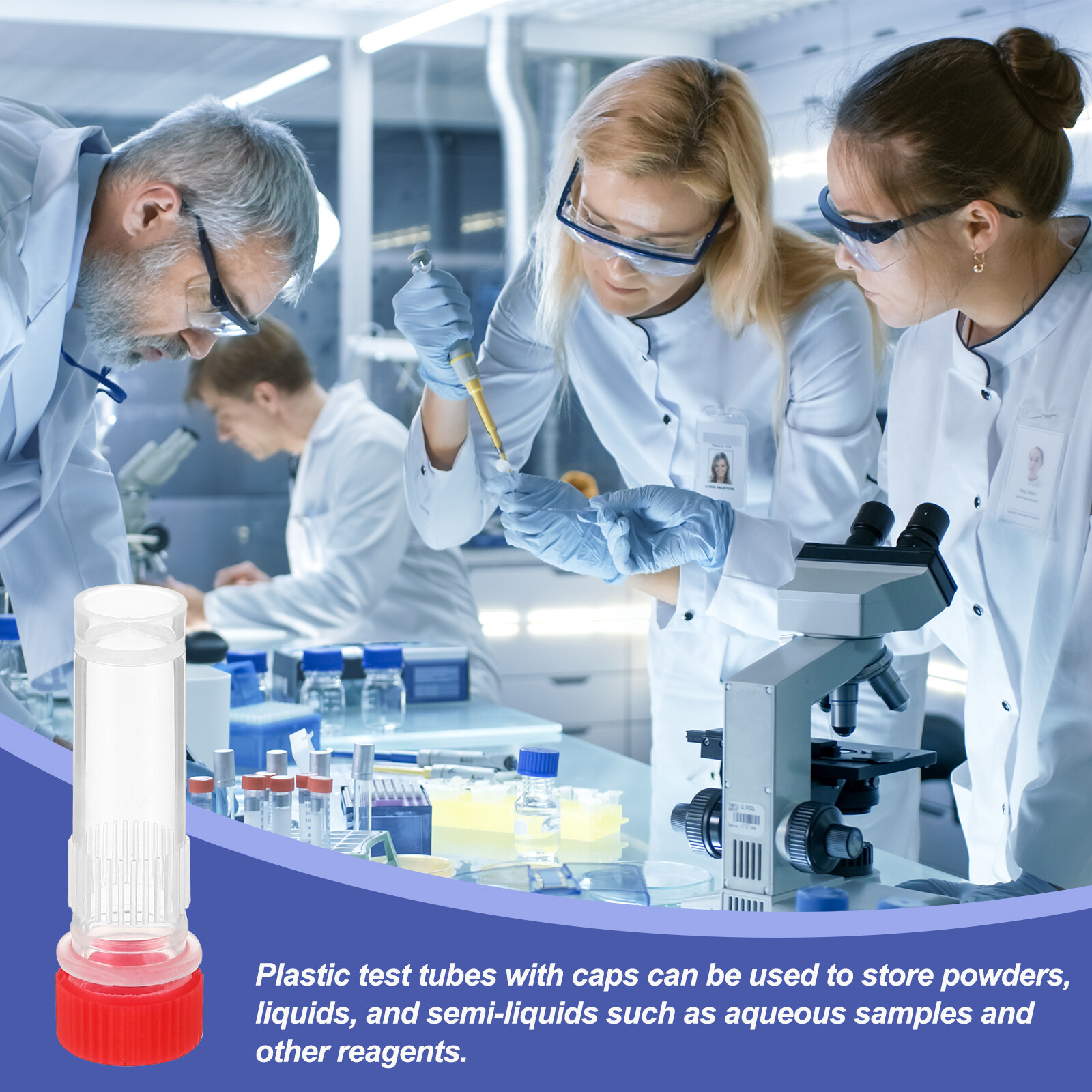 25Pcs 1ml Plastic Cryogenic Vial Self Standing Cryogenic Test Tube Red Cap