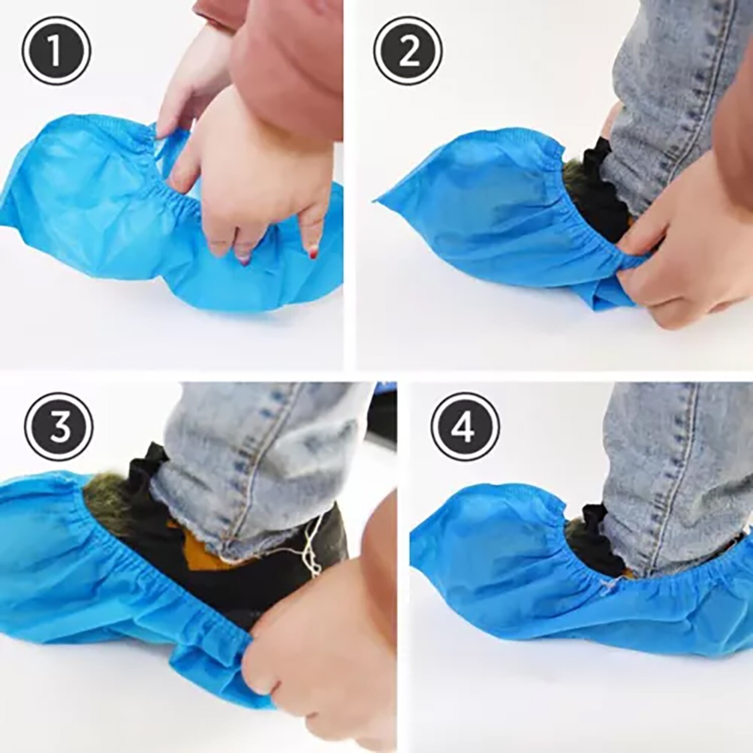 50 Pair Disposable Shoe Covers Non-Slip Boot Shoes Protector Non-Woven 2 Colors