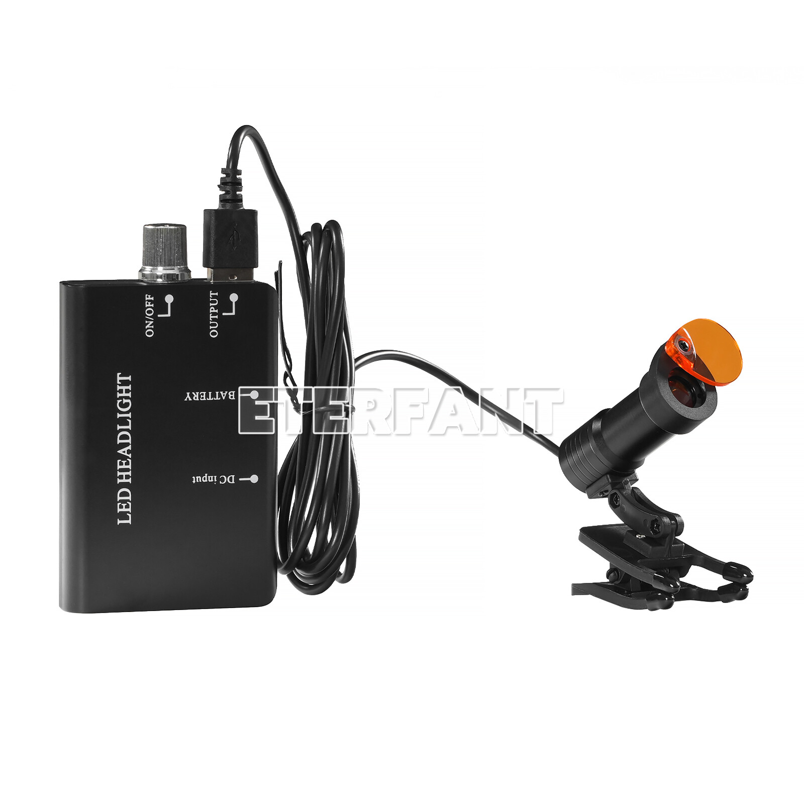 ETERFANT 5W LED Headlight Lamp Dental Metal Clip w/Filter for Binocular Loupe