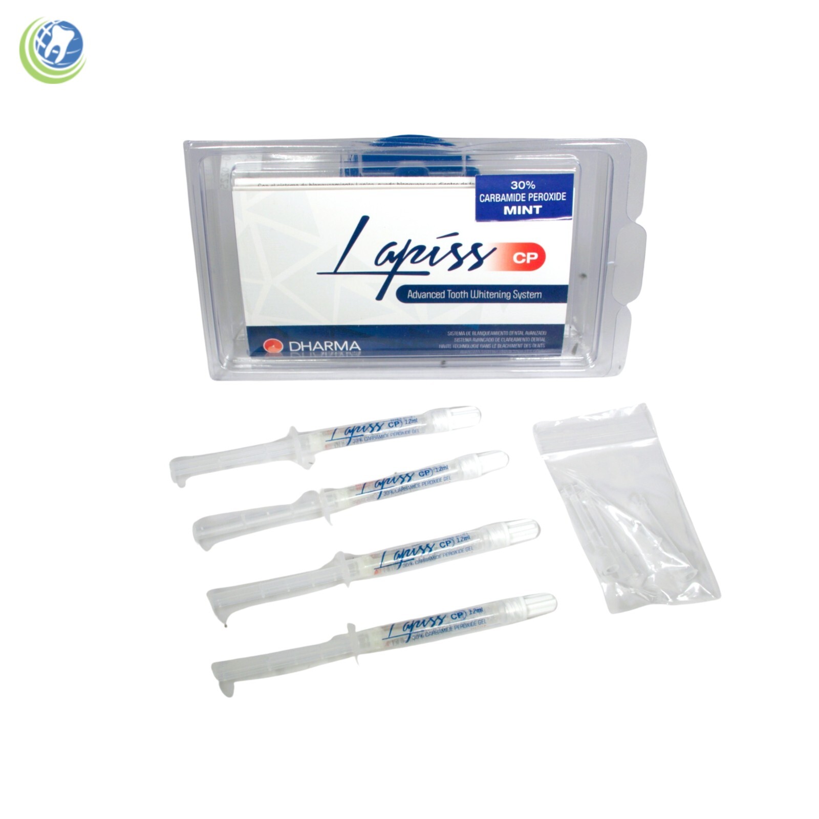 Dental Teeth Whitening Bleaching System Lapiss 30% 4 Syringes x 12ml In-Office