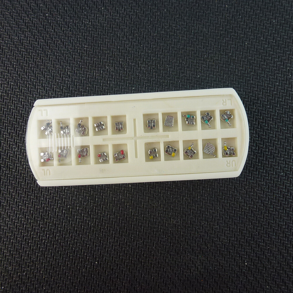 5Packs Dental Roth/MBT Orthodontic Mini Metal Brackets 022 3-4-5 Hooks Mesh Base