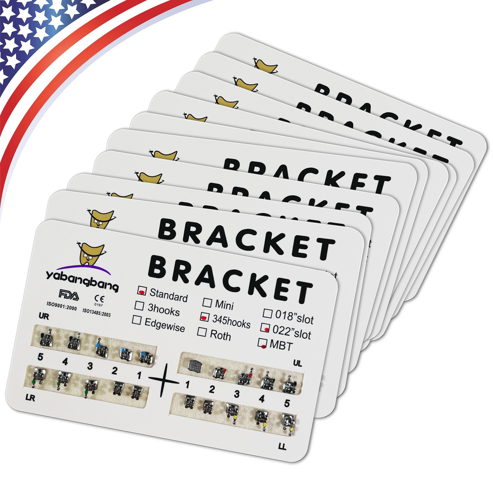 10 Packs/200 pcs Metal Standard MBT 022 Slot 3 4 5 Hooks Brackets Braces Sio