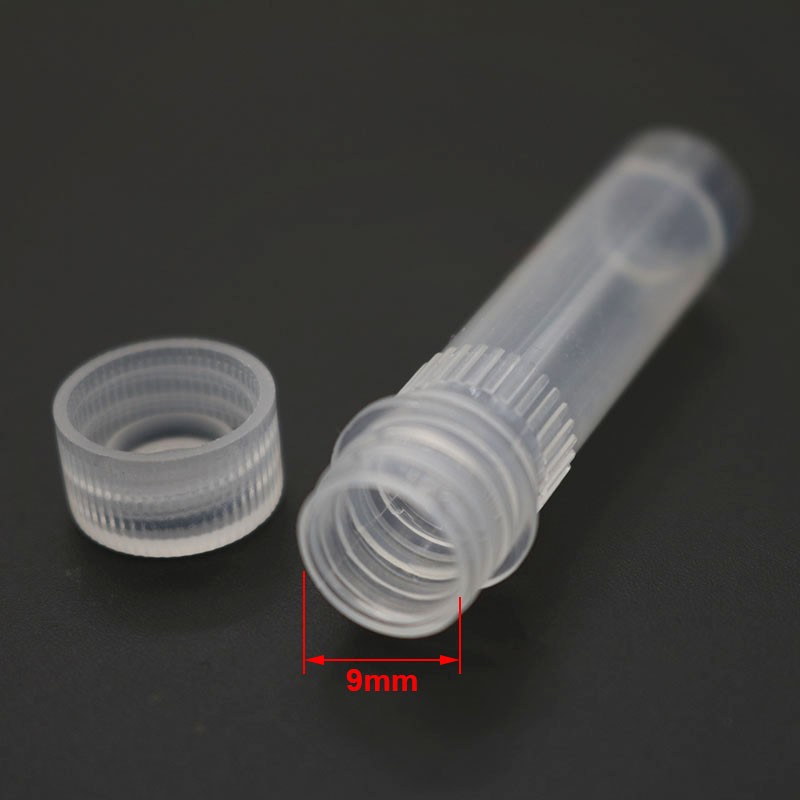 20x Small Plastic 1.5ml Small Vials Screw On Cap Clear Test Tube Mini Lab Bottle