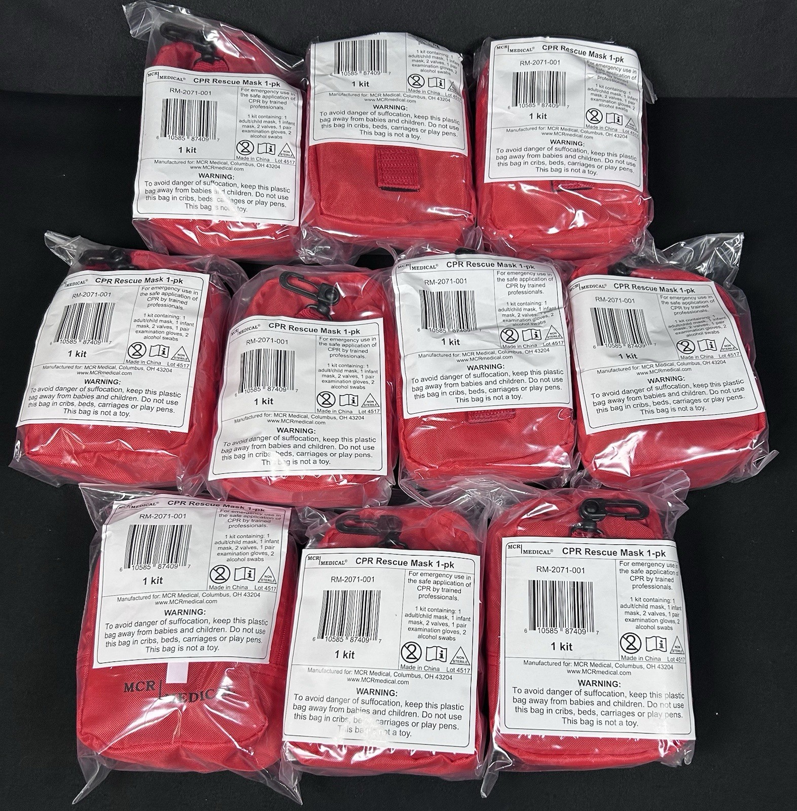 CPR Rescue Mask Kit 10-pack RM-2071-010 MCR Medical