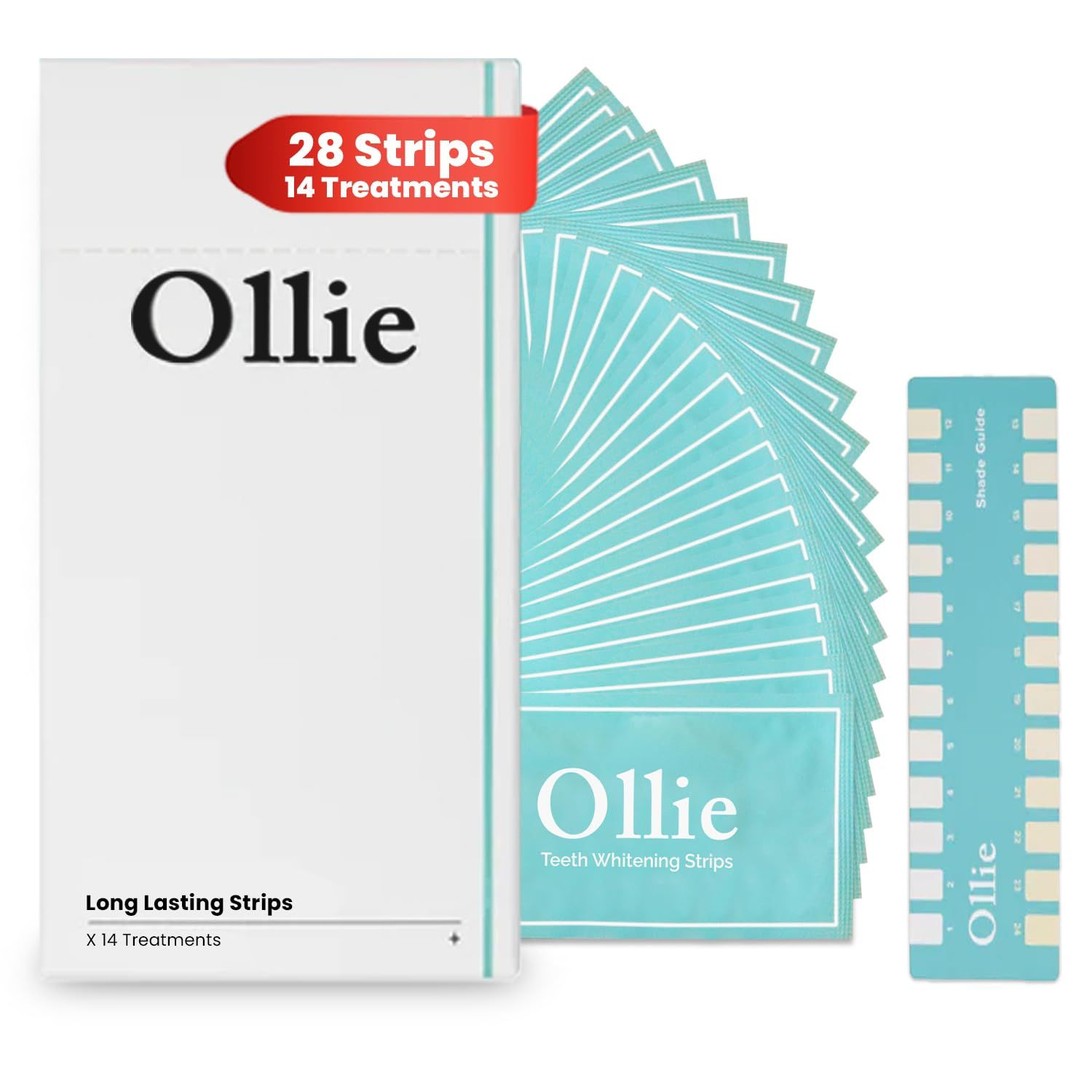 Ollie Teeth Whintening Strips, 28 PCs, 14 Treatments, 1 Count (Pack of 1)