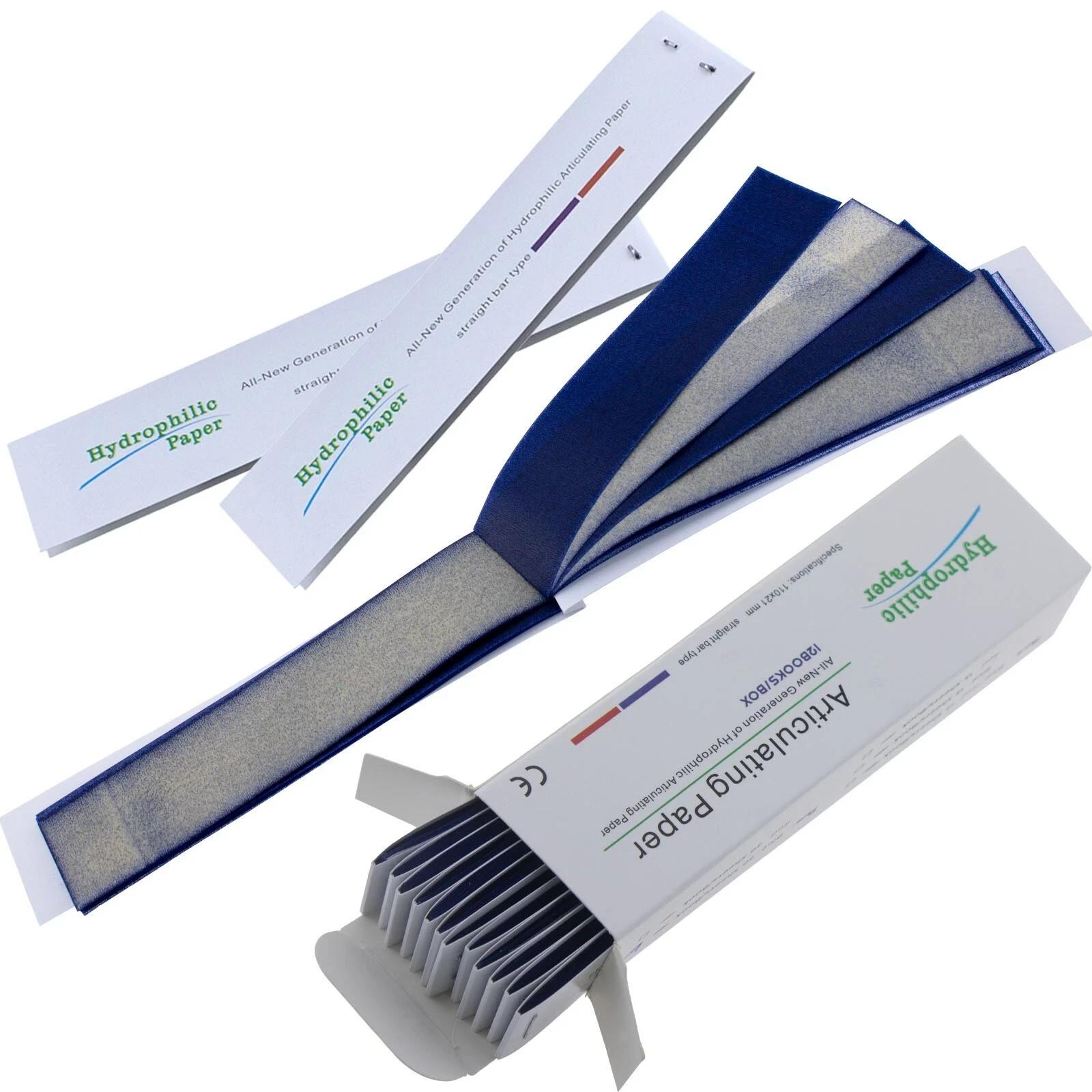Dental Articulating Paper Double Sided Strips/Horseshoe Form Red/Blue Bite Paper