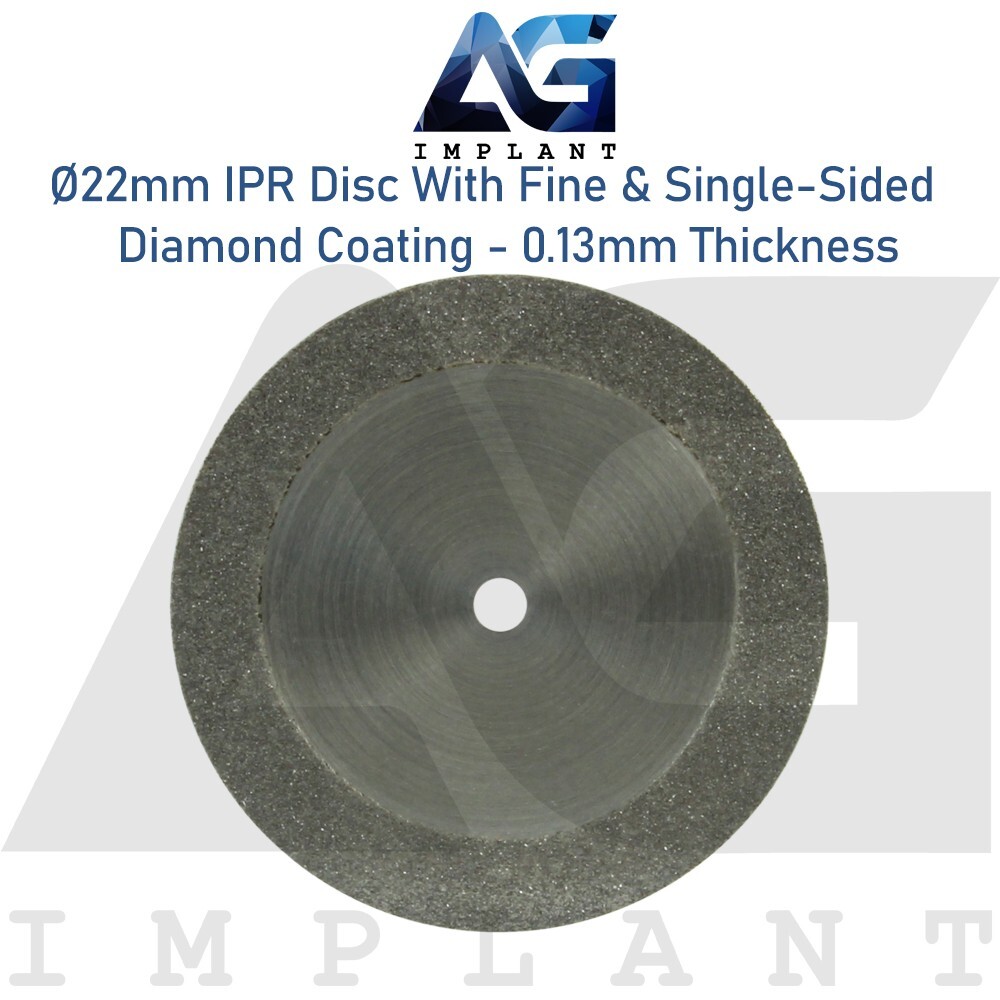 Ø22mm IPR Disc Fine Single Sided Diamond Coating 0.13 Ortho Mandrel