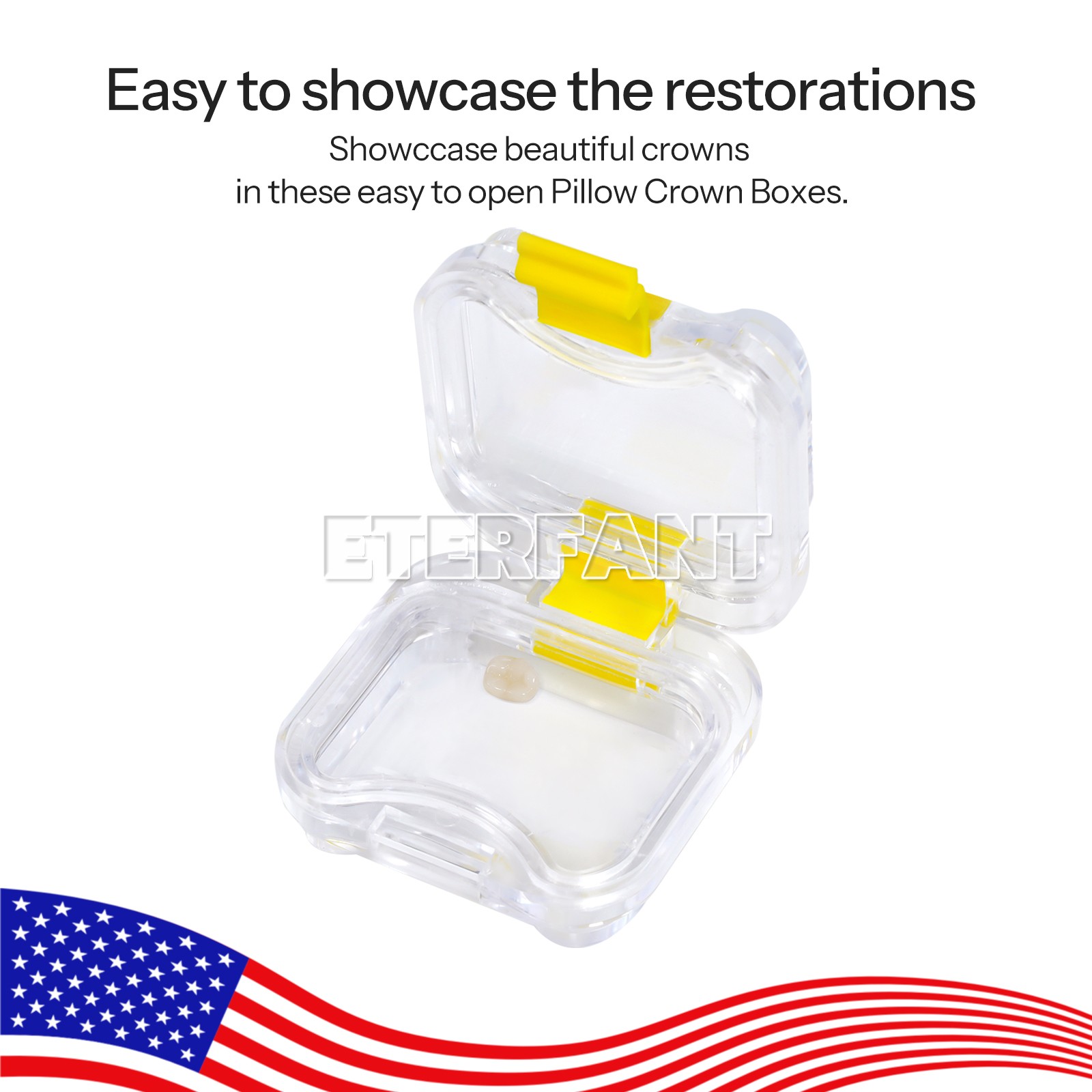 ETERFANT 100pcs Dental Crown and Bridge Pillow Box with Storage Display Box