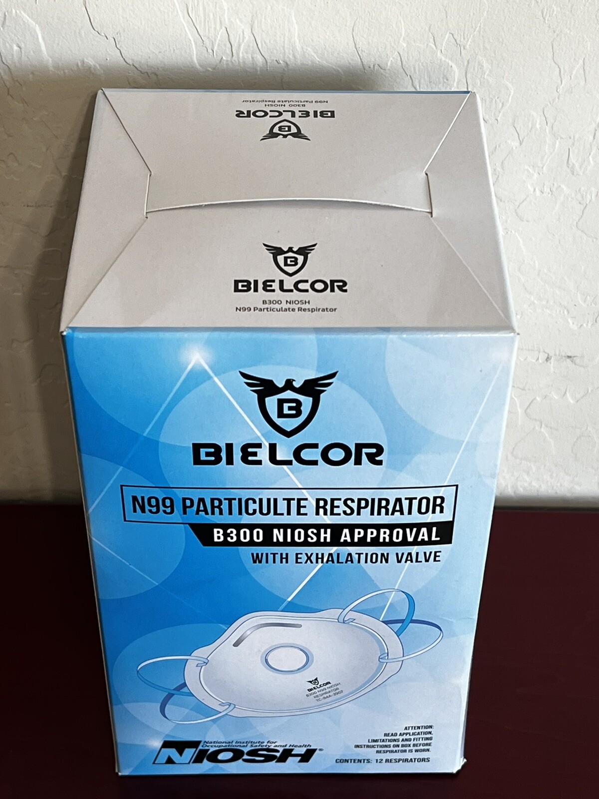 Bielcor N99 Particulate Respirator Masks w/Exhalation Valve NIOSH Approved 12 PK