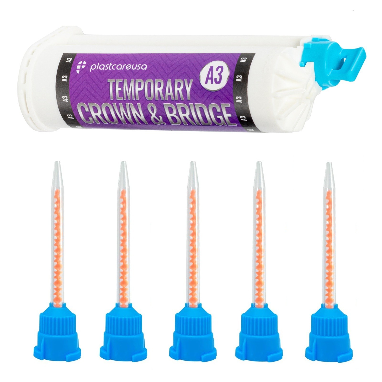 Dental A3 Temporary Crown & Bridge Material (10:1) + Includes 5 Mixing Tips